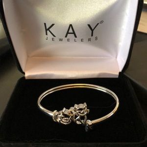 Silver and diamond Cat bracelet